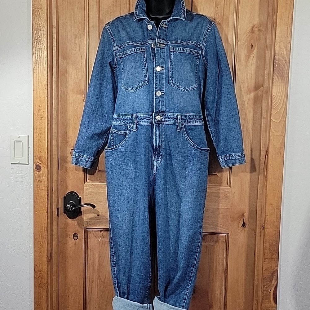 GAP Womens Denim Coverall Jumpsuit Petite Small 6/28 - Picture 3 of 14
